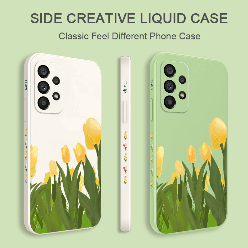 Ốp Điện Thoại Silicon Dẻo Họa Tiết Hoa Tulip Cho Samsung Galaxy A73 A53 A33 A23 4G 5G