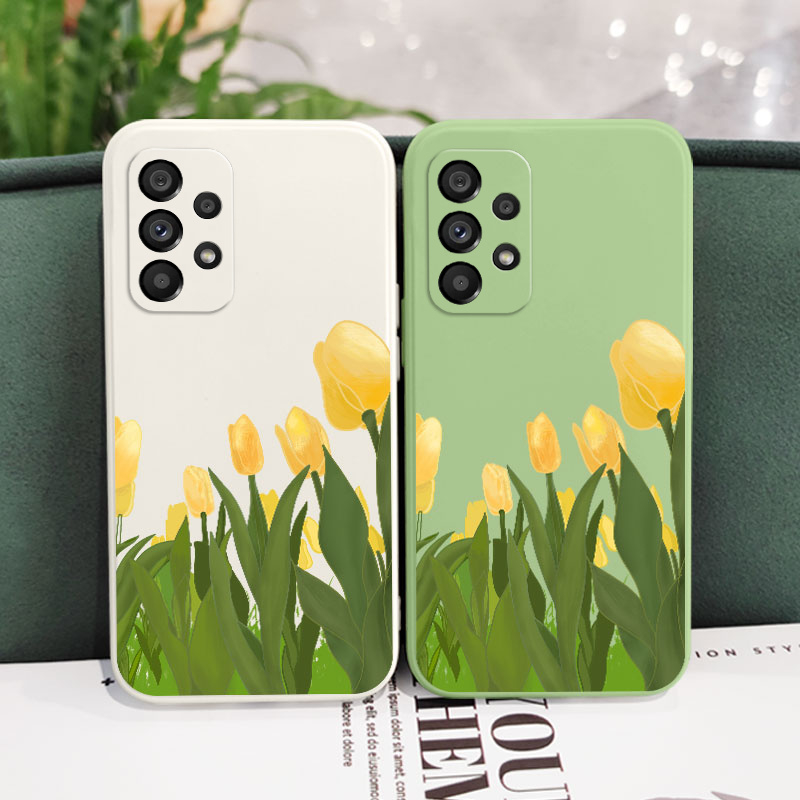 Ốp Điện Thoại Silicon Dẻo Họa Tiết Hoa Tulip Cho Samsung Galaxy A73 A53 A33 A23 4G 5G