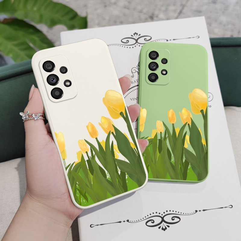 Ốp Điện Thoại Silicon Dẻo Họa Tiết Hoa Tulip Cho Samsung Galaxy A73 A53 A33 A23 4G 5G