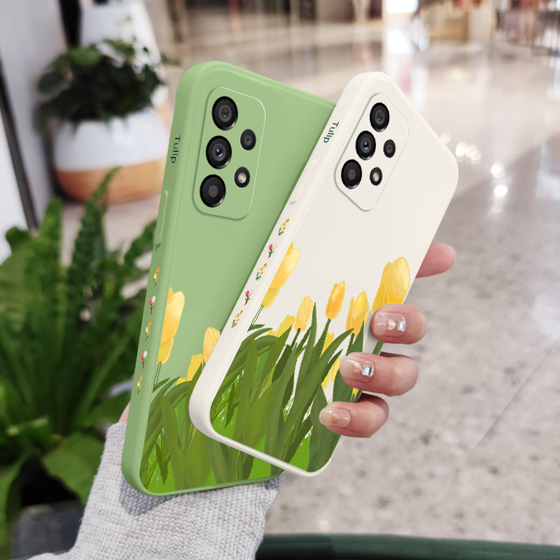 Ốp Điện Thoại Silicon Dẻo Họa Tiết Hoa Tulip Cho Samsung Galaxy A73 A53 A33 A23 4G 5G
