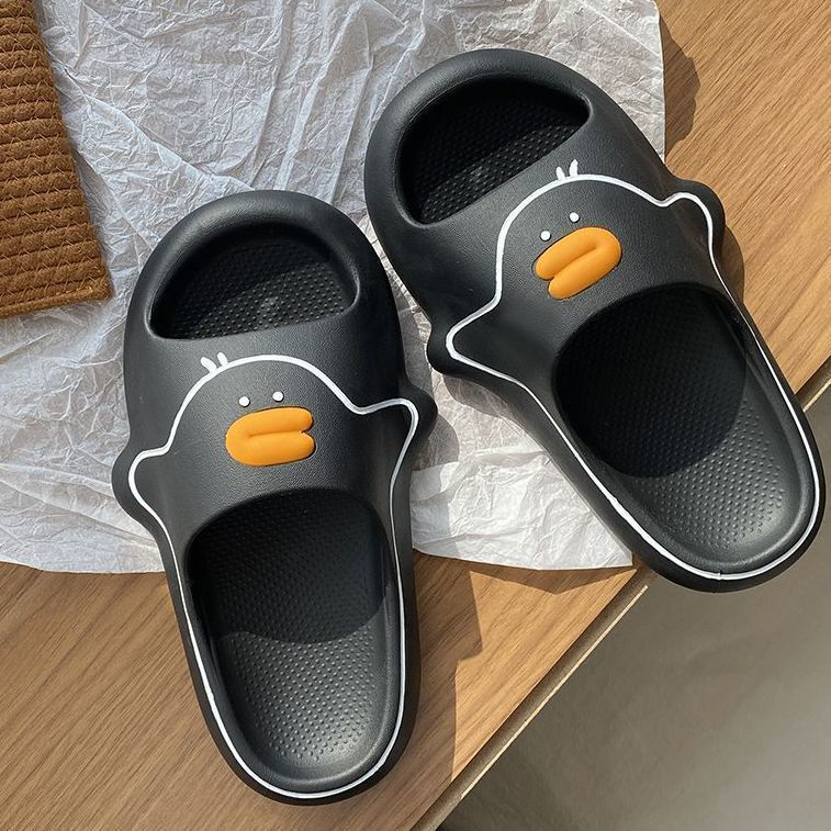 Omen's slippers, soft and thick-soled, thoải mái và non-slip, dép vịt hoạt hình dễ thương