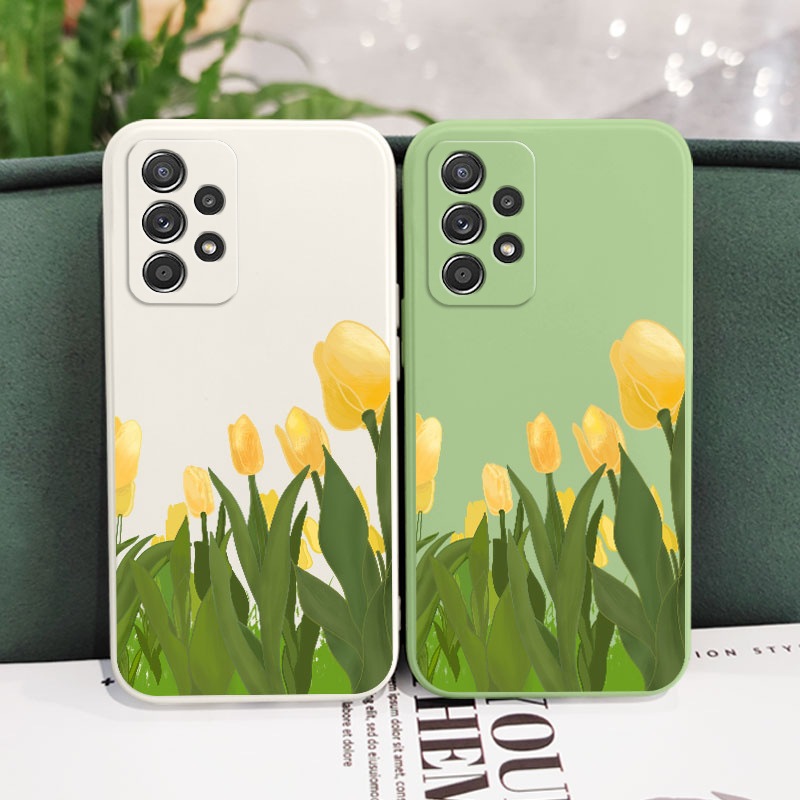 Ốp Điện Thoại Tpu Mềm Hình Hoa Tulips Cho Samsung Galaxy A72 A52 A52S A42 A32 4G 5G Sunny