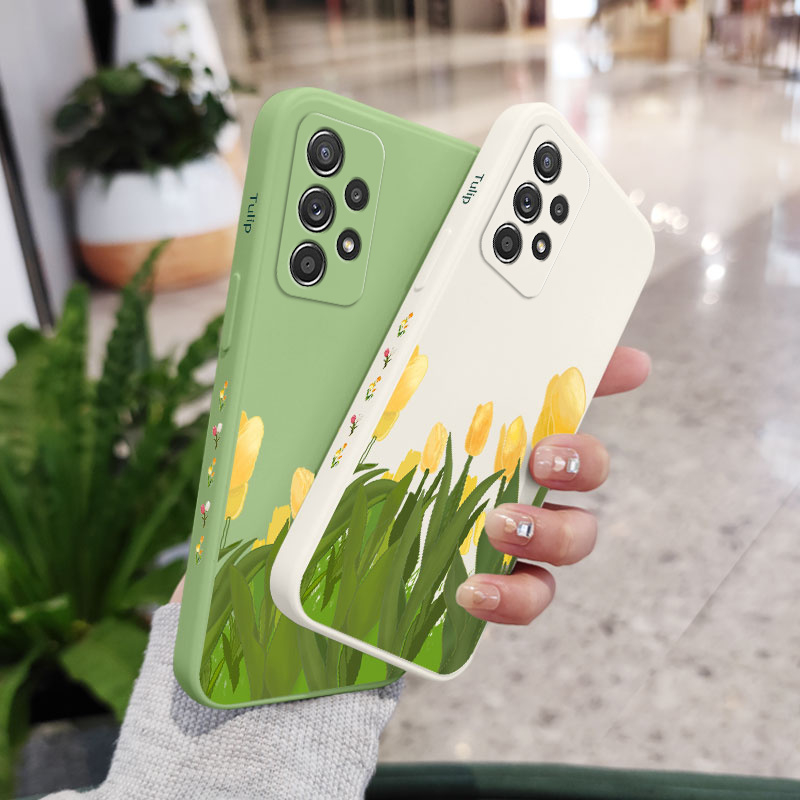 Ốp Điện Thoại Tpu Mềm Hình Hoa Tulips Cho Samsung Galaxy A72 A52 A52S A42 A32 4G 5G Sunny