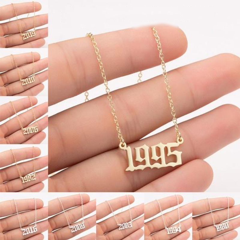 Vòng cổ Mặt Số Năm Mới Thời Trang 1980-2020 Dành Cho Nam Và Nữ