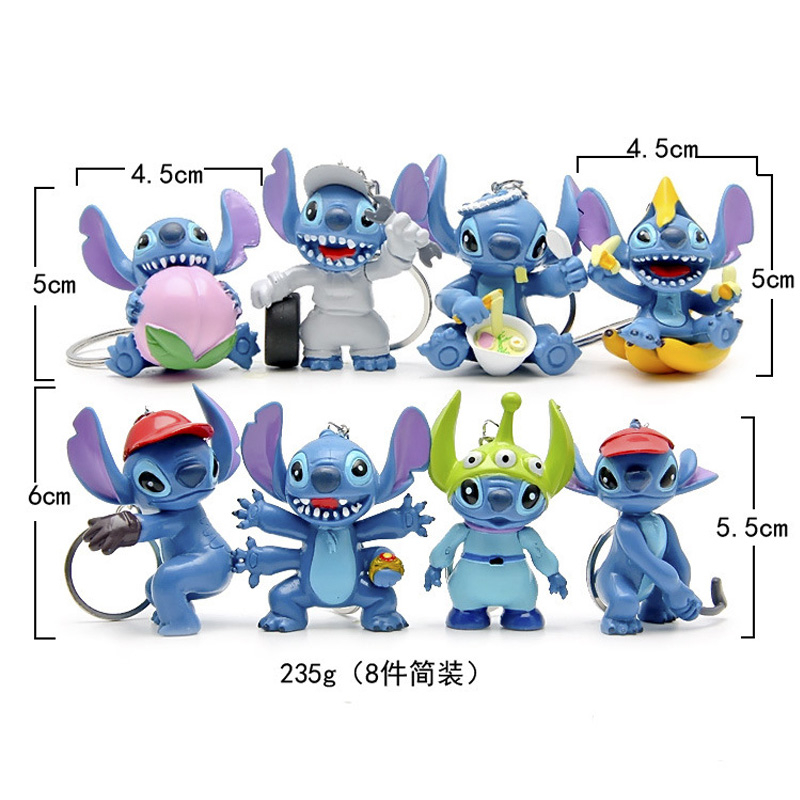 DISNEY Set 6 / 8 / 12 / 14 Mô Hình Nhân Vật Hoạt Hình lilo & stitch Đáng Yêu