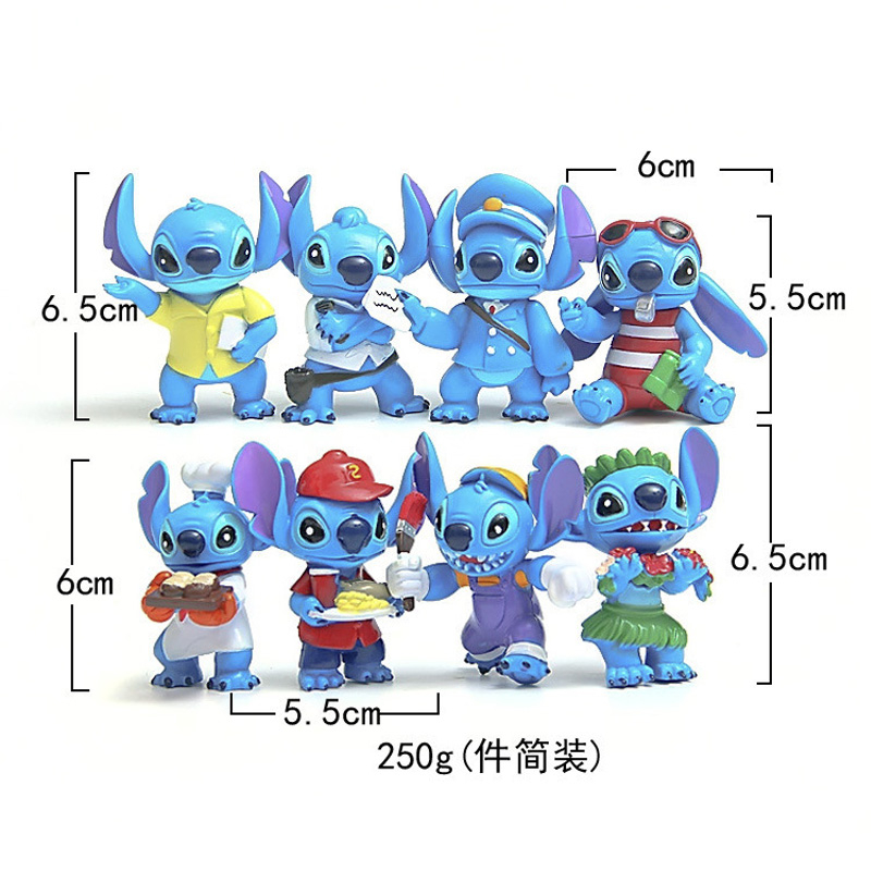 DISNEY Set 6 / 8 / 12 / 14 Mô Hình Nhân Vật Hoạt Hình lilo & stitch Đáng Yêu