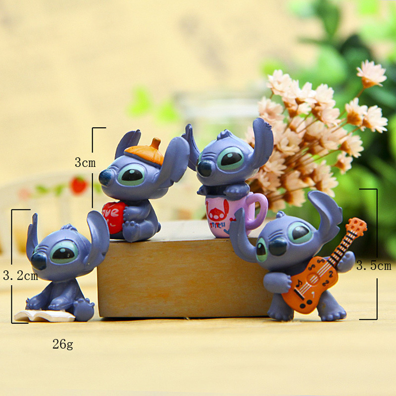 DISNEY Set 6 / 8 / 12 / 14 Mô Hình Nhân Vật Hoạt Hình lilo & stitch Đáng Yêu