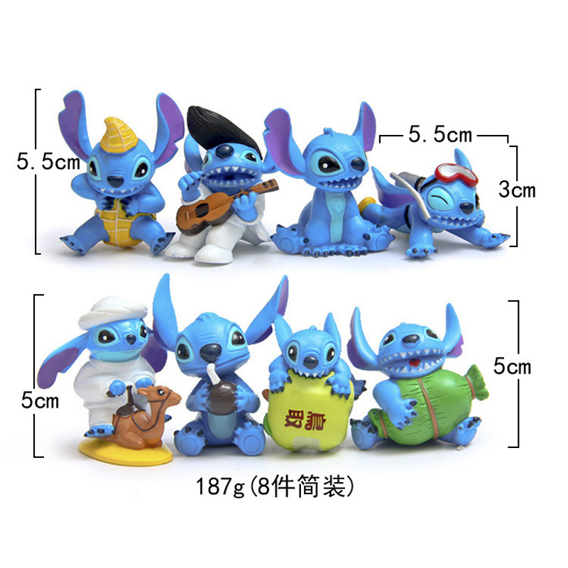 DISNEY Set 6 / 8 / 12 / 14 Mô Hình Nhân Vật Hoạt Hình lilo & stitch Đáng Yêu