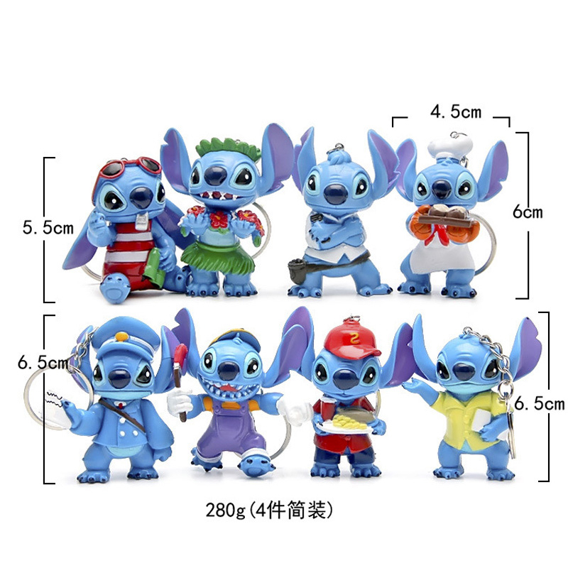 DISNEY Set 6 / 8 / 12 / 14 Mô Hình Nhân Vật Hoạt Hình lilo & stitch Đáng Yêu