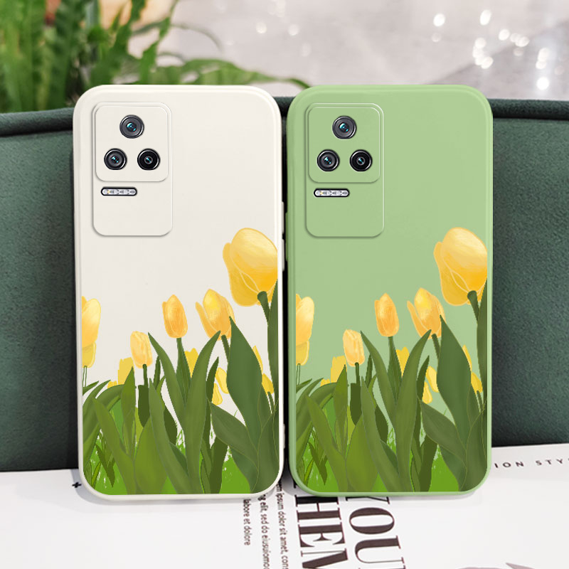 Ốp Điện Thoại Hình Hoa Tulips Sáng Tạo Cho Xiaomi Poco M4 F4 X4 PRO 4G 5G GT C40