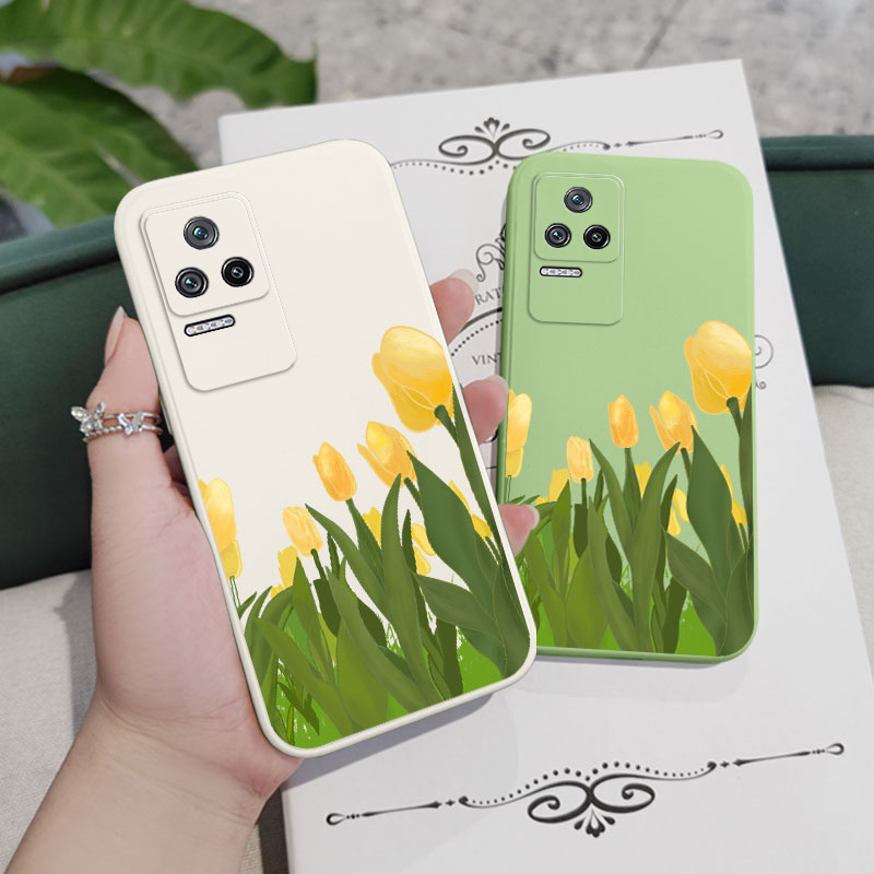Ốp Điện Thoại Hình Hoa Tulips Sáng Tạo Cho Xiaomi Poco M4 F4 X4 PRO 4G 5G GT C40