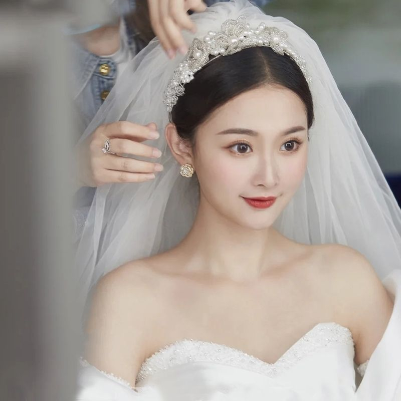 GETNOIVAS Băng Đô handmade Đính Hoa Hạt Giả Ngọc Trai Đơn Giản Mới