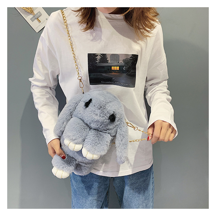 Túi Đeo Chéo Vai Hình Thỏ Bông Dễ Thương Phong Cách Hàn Quốc Dành Cho Bạn Nữ