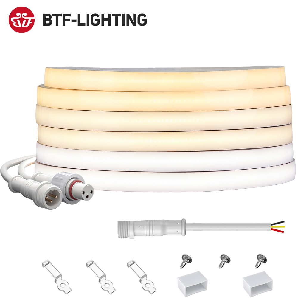 Thanh đèn LED BTF-LIGHTING FCOB CCT COB DC 24V 640LEDs / m IP67 Thanh đèn linh hoạt mật độ cao chống