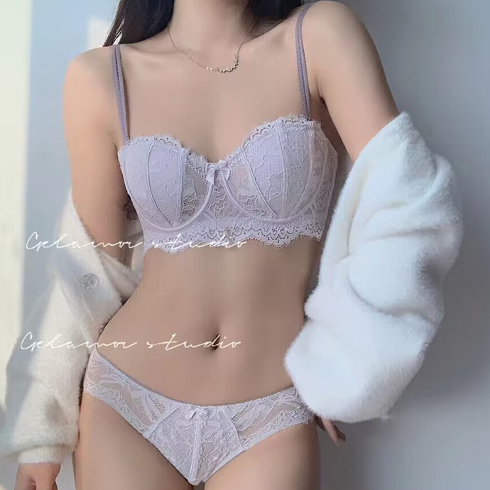 1 Bộ Đồ Lót Ren Mềm Mại Có Gọng Thép Gợi Cảm Cho Nữ