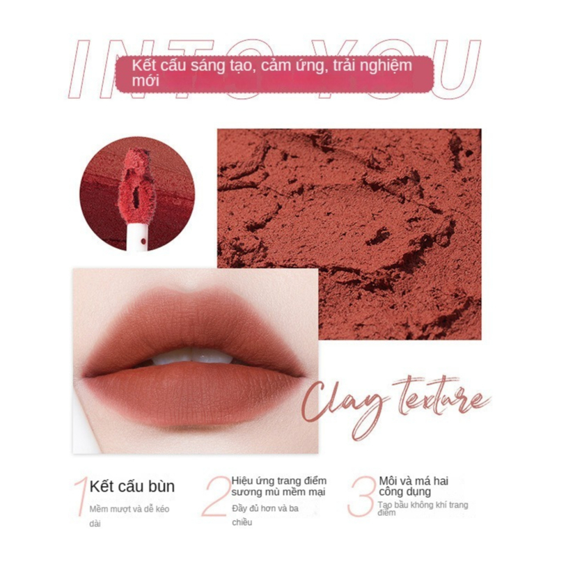 INTO YOU Son Môi Bùn Trái Tim Màu Đất Sét Lì Làm Trắng Mịn Như Nhung Thương Hiệu INTO YOU | BigBuy360 - bigbuy360.vn
