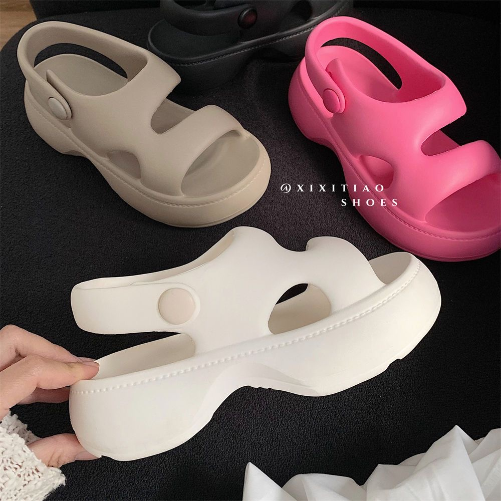 Dép sandal đế dày Mang giày La Mã đáy dày bên ngoài