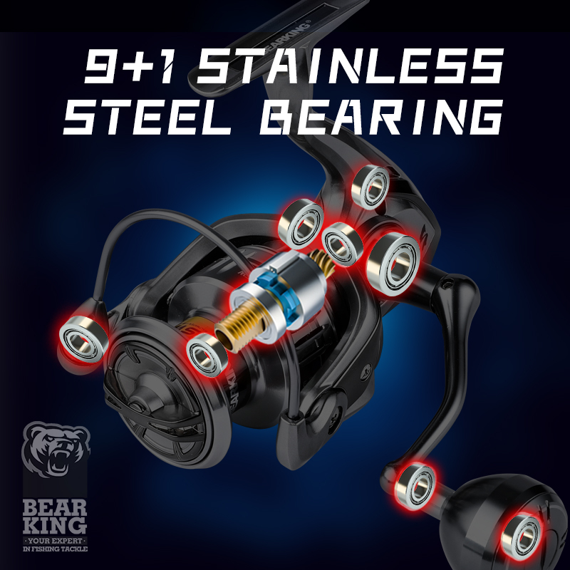 Máy Câu Cá Nước Mặn 1000-6000 9 + 1BB Chịu Lực 20KG Với Máy Câu Kim Loại 5.2: 1