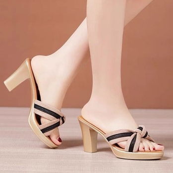 Hong Kong Premium shoes❥Dép Sandal Đế Dày Cao Cấp Hở Mũi Chống Nước Thời Trang Cho Nữ