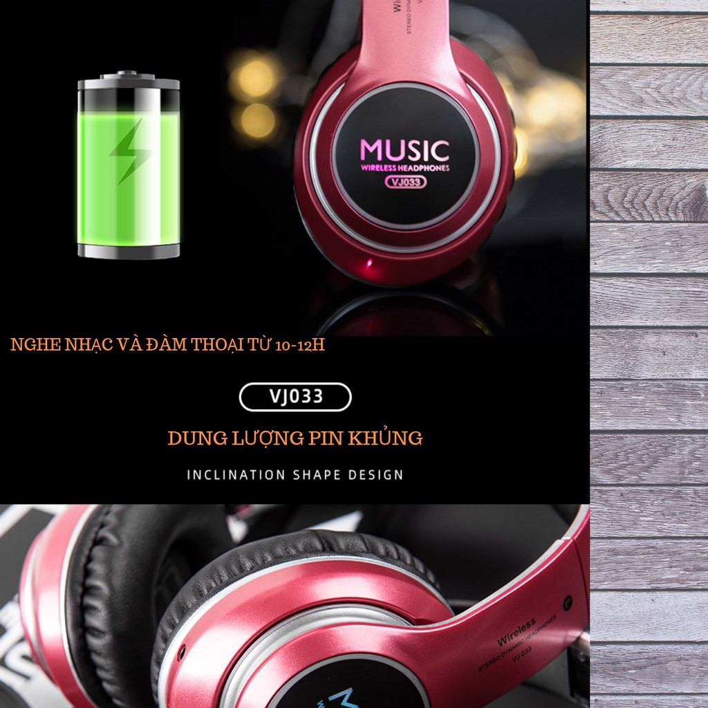 Tai Nghe Bluetooth Vj033 Màu Dạ Quang Dạ Quang Kiểu Dáng Thể Thao