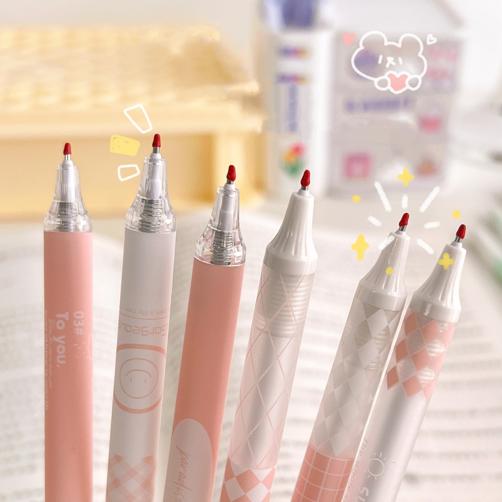 Set 6 Bút Bi Mực Đen Ngòi 0.5mm C7450