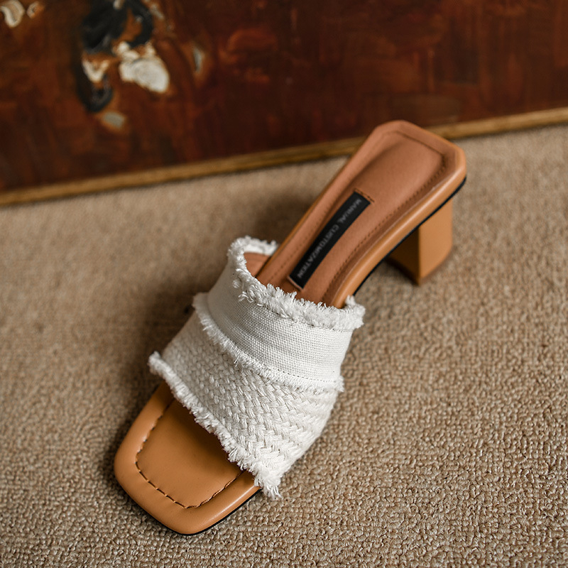 Hong Kong Premium shoes❥Dép Sandal Cao Gót Hở Ngón Thời Trang Mùa Hè Dành Cho Nữ