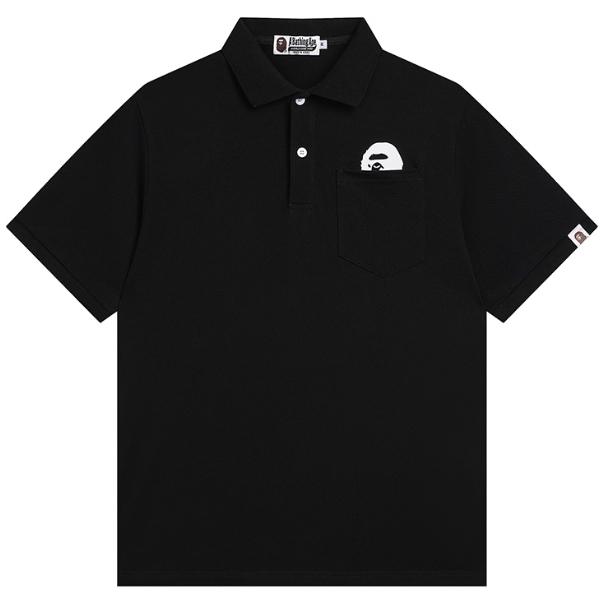 BAPE POLO Áo thun nam nữ ngắn tay ngắn tay ngụy trang cổ tròn mới0625