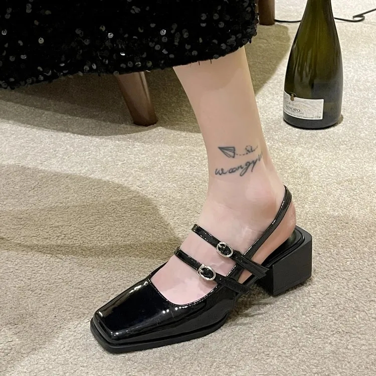 Sandal Cao Gót Mũi Vuông Thiết Kế Mới Thời Trang Mùa Hè Dành Cho Nữ