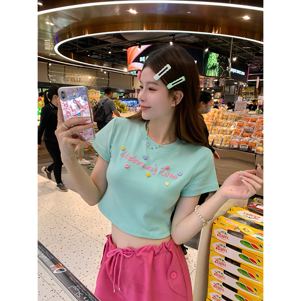 QADCOL Áo Thun Ngắn Tay Trễ Vai Thời Trang Mùa Hè Dành Cho Nữ