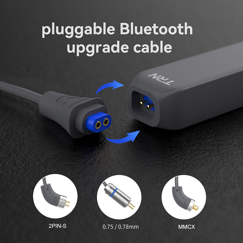 Tai nghe bluetooth không dây TRN BT3XS 5.3 với cáp tích hợp micrô thích hợp cho TRN MT1 EMX CS2 QKZ Ak6 Pro