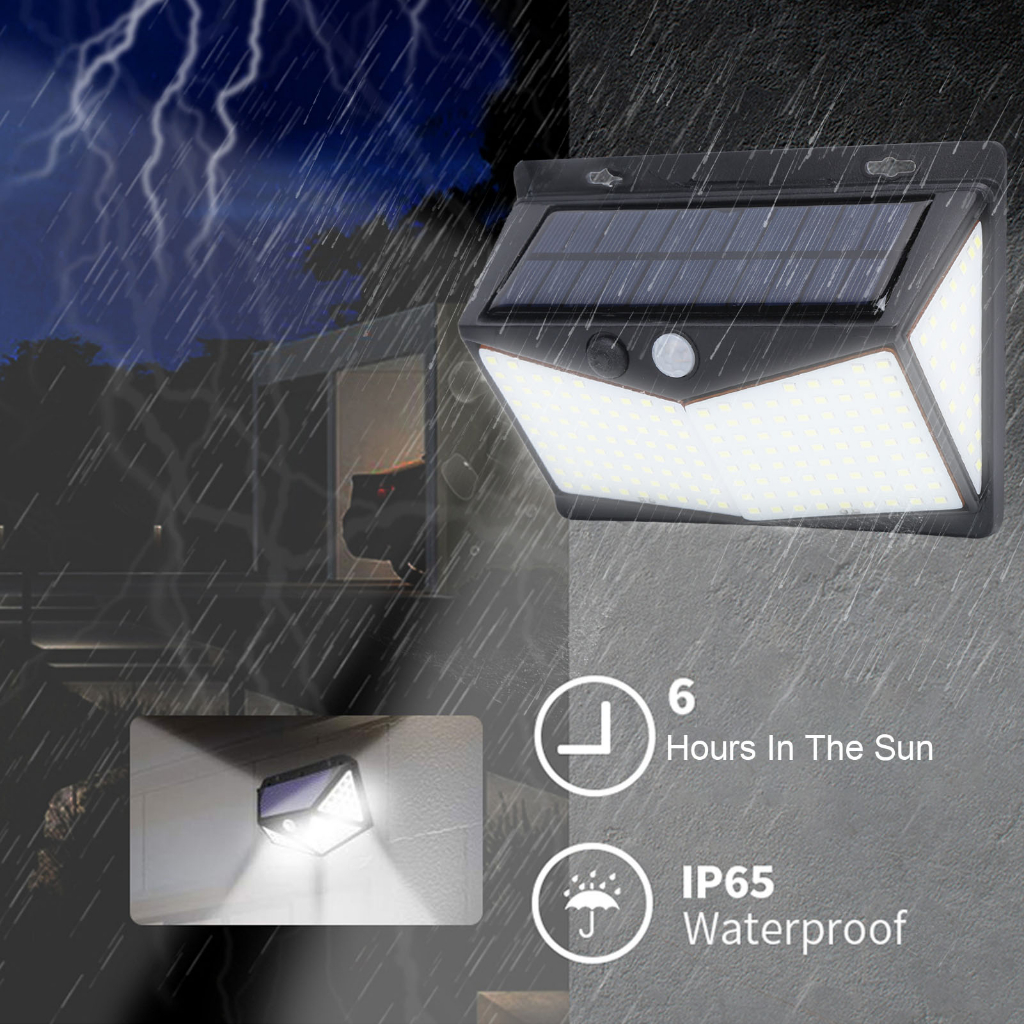 Đèn LED Năng Lượng Mặt Trời Ngoài Chống Nước 3 Chế Độ Cảm Biến Chuyển Động Tường Cho Khu Vườn Nhà Để Xe Sân Sau Atlases~