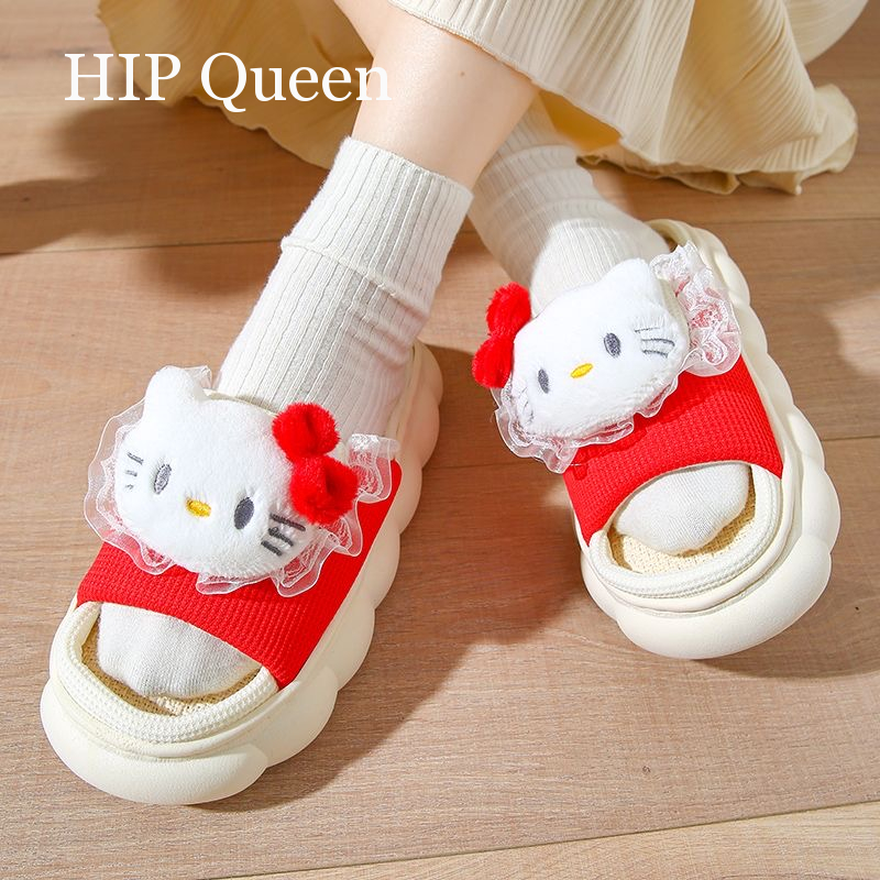 HQ Dép  dép nữ  dép bánh mì Vật liệu lanh thoải mái và thoáng khí Độ dày đế giày 4cm 2023 NEW 62721