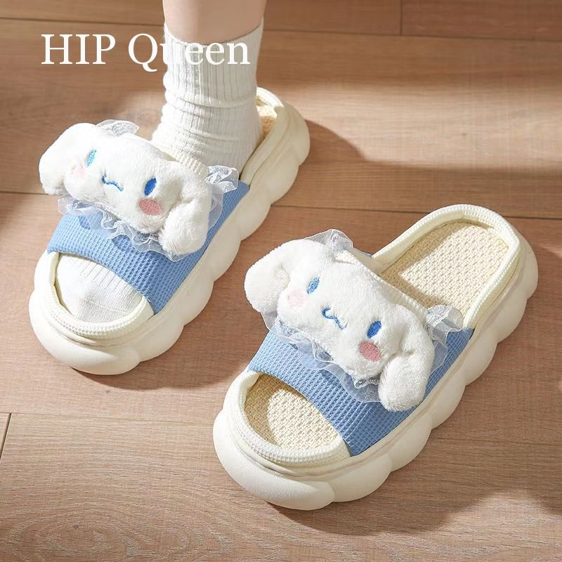 HQ Dép  dép nữ  dép bánh mì Vật liệu lanh thoải mái và thoáng khí Độ dày đế giày 4cm 2023 NEW 62721