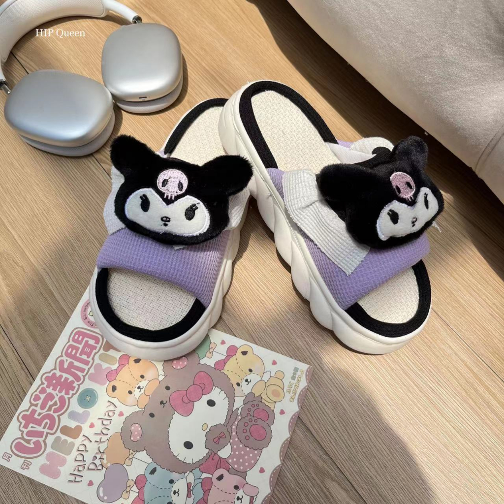 HQ Dép  dép nữ  dép bánh mì Vật liệu lanh thoải mái và thoáng khí Độ dày đế giày 4cm 2023 NEW 62721