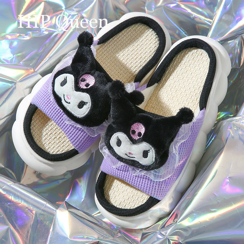 HQ Dép  dép nữ  dép bánh mì Vật liệu lanh thoải mái và thoáng khí Độ dày đế giày 4cm 2023 NEW 62721