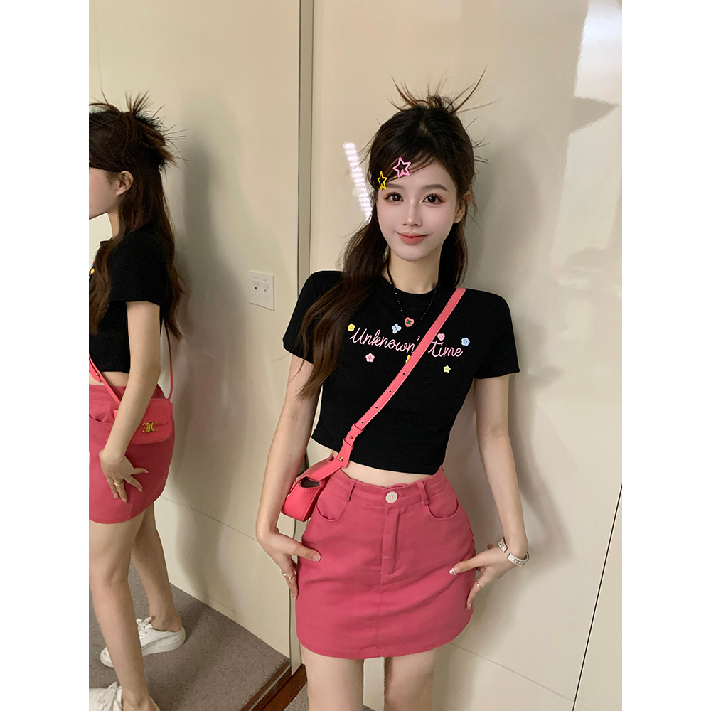 QADCOL Áo Thun Ngắn Tay Trễ Vai Thời Trang Mùa Hè Dành Cho Nữ