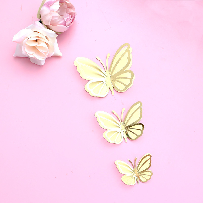 Set 3 Nhãn Dán Trang Trí Bánh Kem Hình Bướm DIY