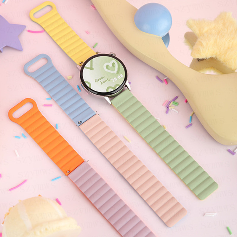 Dây Đeo Silicone Khóa Nam Châm 20MM / 22MM Cho Đồng Hồ Thông Minh