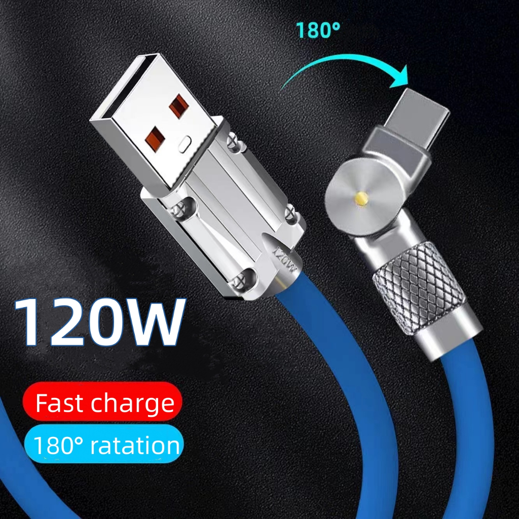 180°Dây Cáp Sạc Nhanh 120W 6A micro usb Type C Cho OPPO VIVO