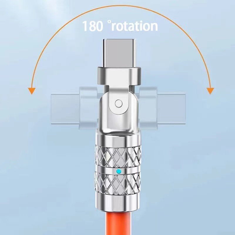 180°Dây Cáp Sạc Nhanh 120W 6A micro usb Type C Cho OPPO VIVO
