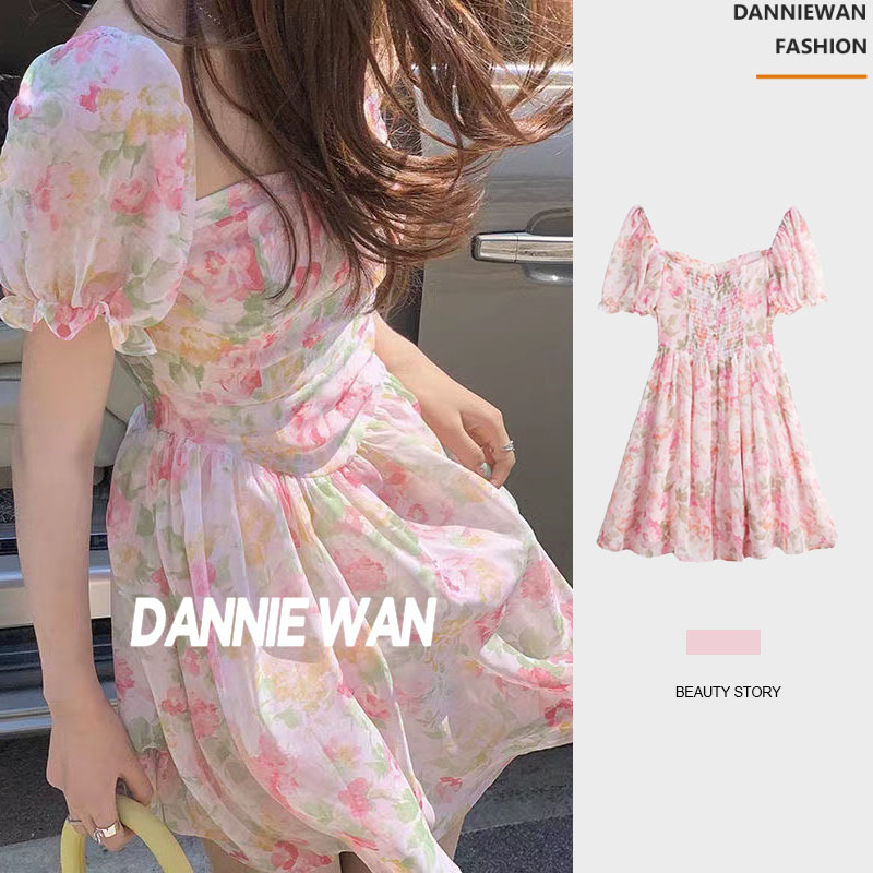 DannieWan váy Đầm Tay bong bóng mới của mùa hè váy nữ sang chảnh A92M03Y