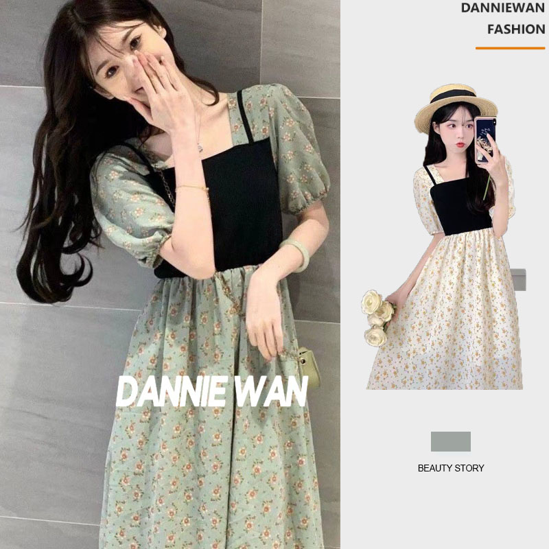 DannieWan váy Đầm váy nữ Những bông hoa mùa hè mới dịu dàng dịu dàng của tình yêu đầu đời A22M1UD
