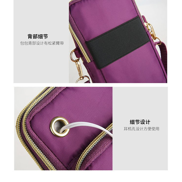 BEIBAOBAO Túi Đựng Điện Thoại Ba Ngăn Có Khóa Kéo Phong Cách Thể Thao