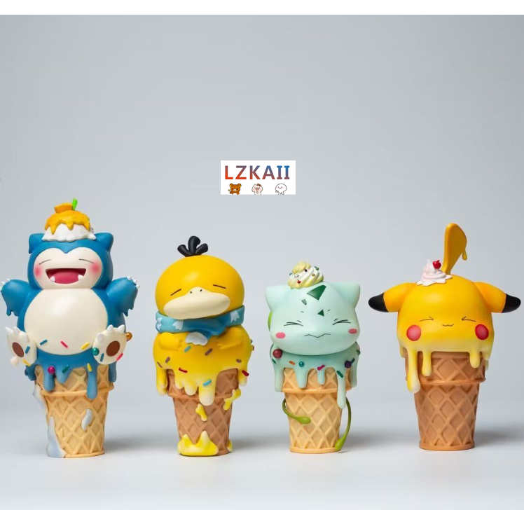 Mô Hình Nhân Vật Hoạt Hình Pokemon X Kem - Gengar Bulbasaur Snorlax Eevee Pikachu Cao 14Cm