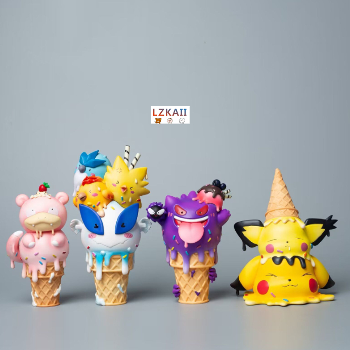 Mô Hình Nhân Vật Hoạt Hình Pokemon X Kem - Gengar Bulbasaur Snorlax Eevee Pikachu Cao 14Cm