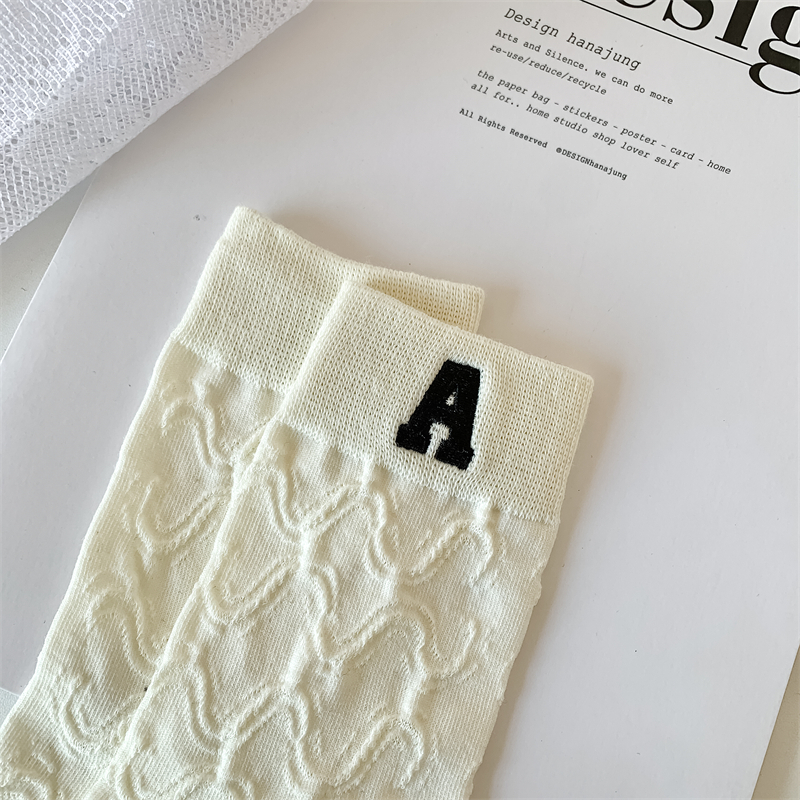 Vớ Cotton Họa Tiết Hoa Anh Đào Trắng Đen Phong Cách Lolita Ngọt Ngào Dễ Thương Cho Nữ