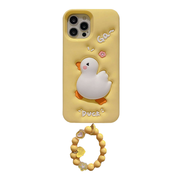 Ôp Điện Thoại Silicon Dẻo Hình Chú Vịt Vàng Dễ Thương Cho iphone 11 12 13 14 15 pro max 15 plus Ốp