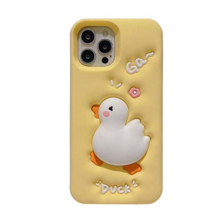 Ôp Điện Thoại Silicon Dẻo Hình Chú Vịt Vàng Dễ Thương Cho iphone 11 12 13 14 15 pro max 15 plus Ốp