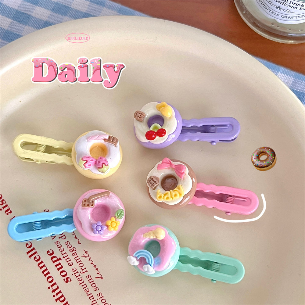 Kẹp Tóc Hình Trái Cherry / Bánh Kem Màu Kẹo Ngọt Dễ Thương Cho Nữ