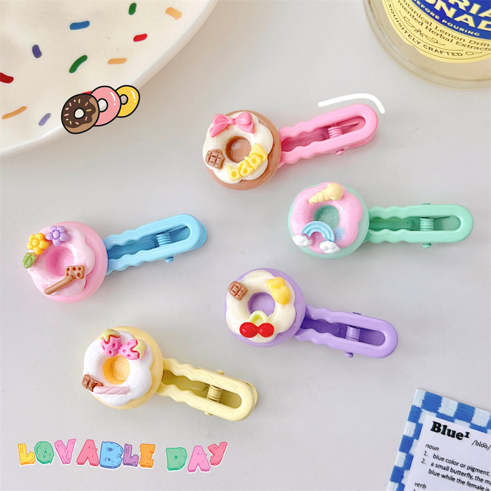 Kẹp Tóc Hình Trái Cherry / Bánh Kem Màu Kẹo Ngọt Dễ Thương Cho Nữ